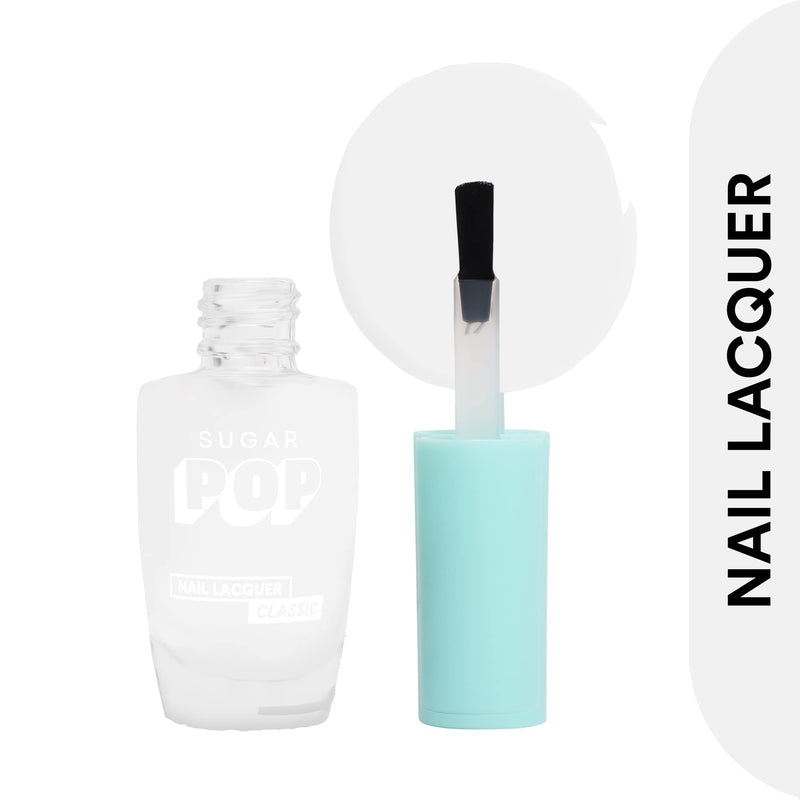 SUGAR POP Nail Lacquer - 27 Crystal Clear (Transparent) 10 Ml - Dries In 45 Seconds - Quick-Drying, Chip-Resistant, Long-Lasting. Glossy Finish High Shine Nail Enamel/Polish For Women.