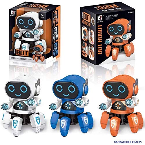 Galaxy Hi-Tech® Pioneer Bot Robot Colorful Lights and Music | All Direction Movement Dancing Robot Toys for Boys and Girls Multi-Colour