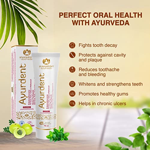 Maharishi Ayurveda Ayurdent Classic Ayurvedic Herbal Toothpaste- All Natural|Sls&Fluoride Free,Antioxidant&Anti Bacterial Benefits|Whitens&Strengthens Teeth|Helps Fight Plaque,Tartar|75Ml,Pack of 1