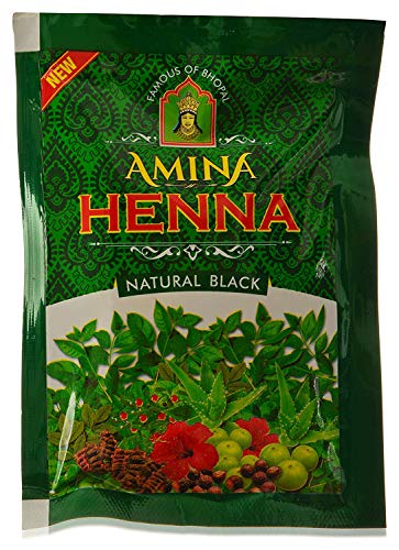 Amina Henna Natural Black Hair Colour Heena Mehndi, 25 g (Pack of 6)