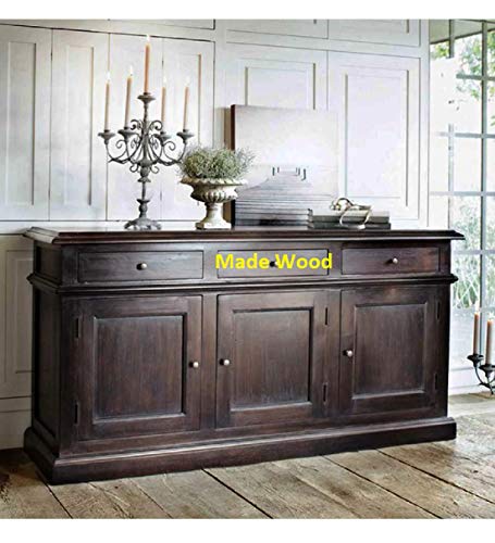 MADE WOOD Pipercrafts Sheesham Wooden Sideboard Storage Cabinet Tables for Living Room, Standard Size, Brown