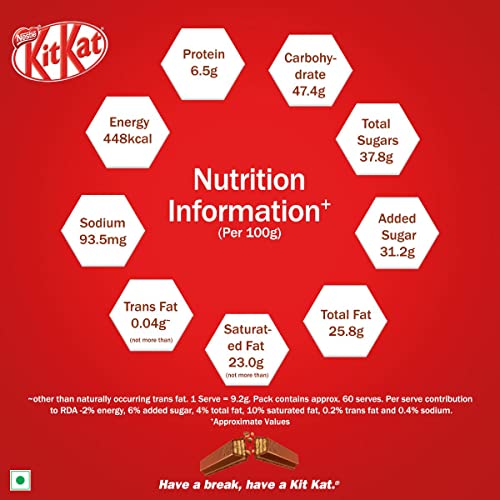 NESTLÉ KITKAT, 2 Finger Wafer Bar –18.5g, Pack of 30 Units, 555g