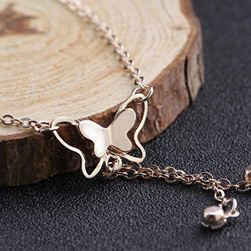 YouBella Fashion Jewellery 18k Rose Gold Plated Butterfly Anklet for Women and Girls