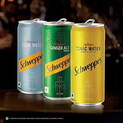 Schweppes Original Soft Drink | Refreshing Ginger Ale Mixer | Recyclable Can, 300 ml (Pack of 6)