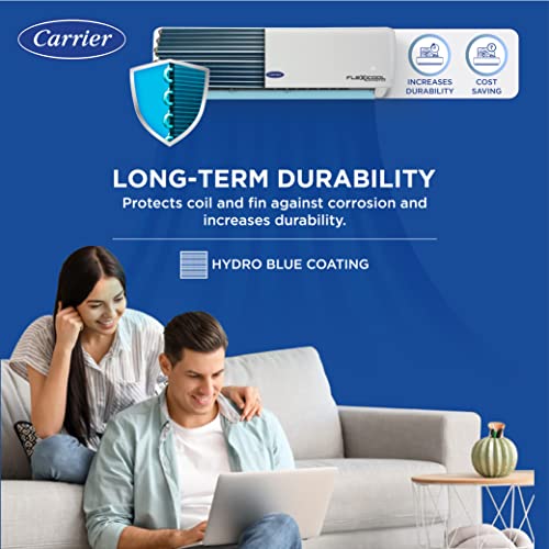 Carrier 1 Ton 3 Star AI Flexicool Inverter Split AC (Copper, Convertible 4-in-1 Cooling,Dual Filtration with HD & PM 2.5 Filter, Auto Cleanser, 2023 Model,ESTER Exi - CAI12ER3R33F0,White)