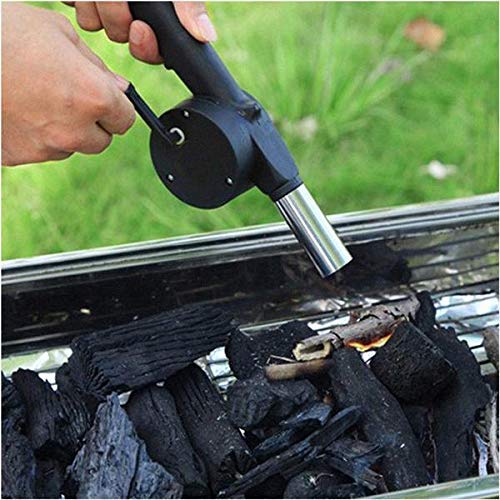 WOX MOX Outdoor Cooking Hand Crank Powered Barbecue BBQ Fan Air Blower,Manual Handy Mini Barbecue Air Blower Fan For BBQ Grill Foods