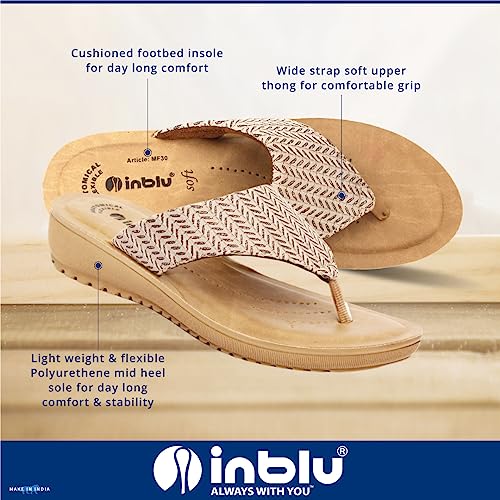 inblu Stylish Fashion Sandal/Slipper for Women | Comfortable | Lightweight | Anti Skid | Casual Office Footwear (MF30_BLUE_41)