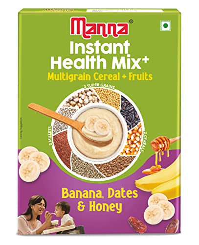 Manna Health Mix Instant 200g, Banana, Dates, Honey with Milk. Travel Friendly (Mix with Water/Milk and Serve)