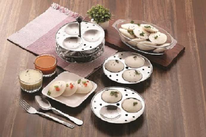 Dynore Stainless Steel Idli Stand Idli Maker 3 x 3 Plates (9 Idli)