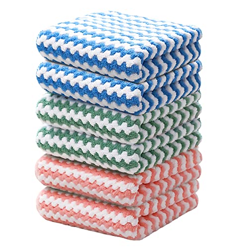 5Pack Microfiber Cleaning Cloths Dish Cloth Kitchen Towel High Absorbent 12”x12 - Easy to Clean Quick Drying