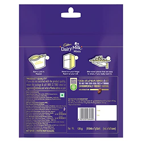 Cadbury Dairy Milk Chocolate Home Treats, 119 g