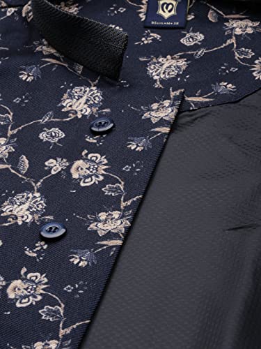 Manyavar Kurta Jacket Set for Men, Full Sleeves Mandarin Collar Ethnic Kurta Jacket Set Viscose Blend (Black, L)