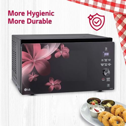 LG 32 L Charcoal Convection Microwave Oven (MJEN326PK, Black, Charcoal Lighting Heater with 10 Yr. Warranty and 360° Motorised Rotisserie)