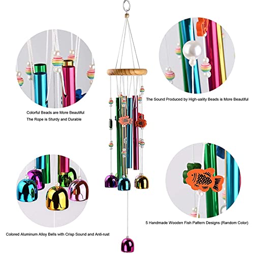 Lilone Pipe and Bell Wind Chimes for Home Balcony Good Sound | Multi Color | 24 Inch Long