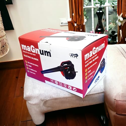 MAGNUM MB-750-VBL 750W (Anti-Vibration) PC, AC, Garden Cleaner Forward Air Blower, Powerful Motor, Variable Speed for Clearing Away Dust Particles from Furniture, Cars, Windows.(Red)