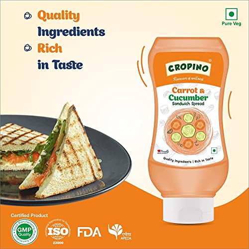 CROPINO Combo of Thousand Island Dressing Sauce, 300gm & Carrot & Cucumber Sandwich Spread, 300gm / American Salad Dressing/Perfect For Salads, Sandwiches, Burgers And Rolls/Pack of 2