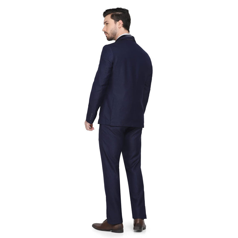 blackberrys Structured Polyester Blend Slim Fit Mens Suit (Navy, Size_44)