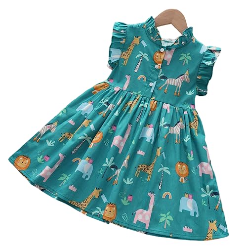 TAGAS Baby-Girl's Rayon Fit and Flare Knee-Length Frock (KD-1113-1111-1010_Blue_1 2 Years)