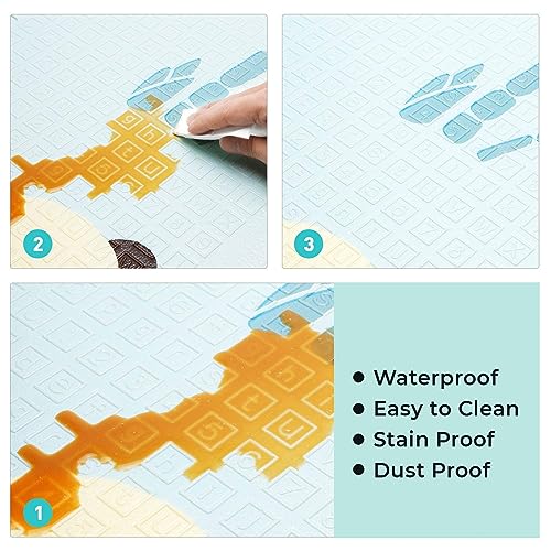 BUMTUM Waterproof Portable Double Side Soft Reversible Non Toxic BPA Free Learning & Crawling Foldable Foam Baby Play Mat for Toddler, Infant & Kids