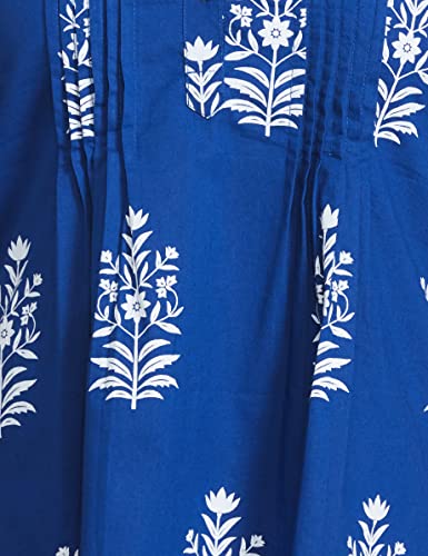 Amazon Brand - Myx Women's Cotton Screen Print Straight Short Kurti (SS17INDNIT09_Indigo_XXXX-Large 4XL)