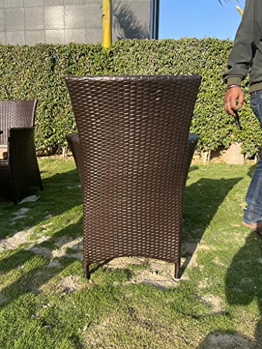 Garden Living Outdoor Indoor Furniture Rattan Chair Patio Set Wicker Conversation Set Poolside Lawn Chairs Balcony Funiture with All Weatherproof PE Wicker (Large, D 43 Brown Round Honey)