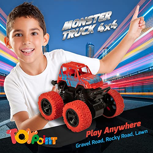 Toypoint Monster Truck Friction Powered Cars - Gift Toys for Kids, Boys, Girls (Pack of 2)