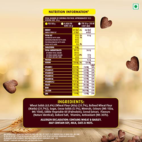 New Kellogg’s HERSHEY’S Chocos 325g with Power of 5+ | Protein & Fibre of 1 Roti* | High in Calcium & Iron | Immuno Nutrients** | Essential Vitamins| Chocolatey Breakfast Cereal for Kids