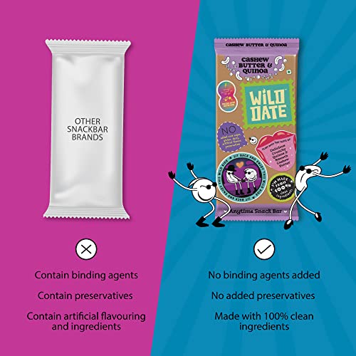 Wild Date 40g Snack Bar | Cashew Butter & Quinoa | Dairy-free with No Artificial flavour | Guilt-free MIdnight Snack | Pack of 6