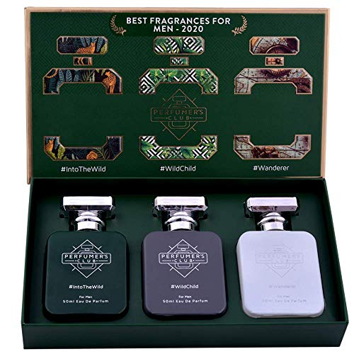 Perfumer's Club"Best Fragrance for Men" Gift Set of 3(Into The Wild + Wild Child + Wanderer) Upto 24 hrs lasting (Eau De Parfum), 150 ml, Best Gift for Men