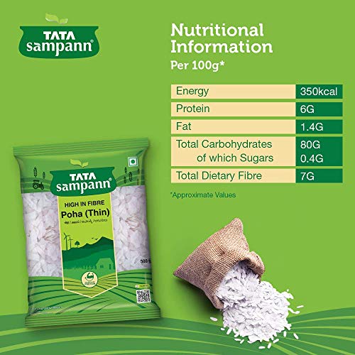 Tata Sampann White Thin Poha, 500g