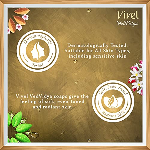 Vivel VedVidya Luxury Pack of 3 Skincare Soaps for Soft, Even-toned, Clear, Radiant and Glowing Skin, Suitable for all Skin types, 100g Pack of 3