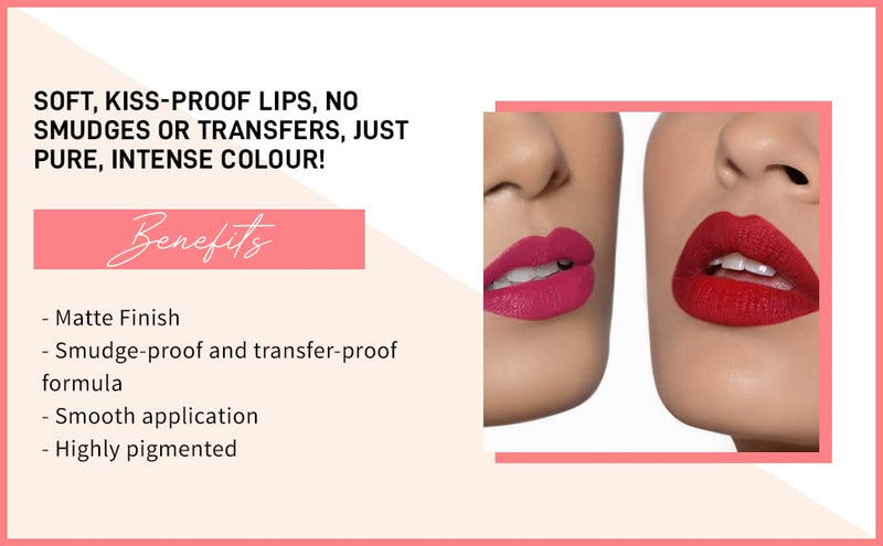 Face Up Moisturizing Non Transfer Long Lasting Maroon Liquid Lipstick Matte | Full Coverage | Waterproof | Shade - Maroon (M - 07)