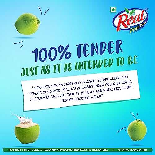 DABUR Real Activ 100% Tender Coconut Water with No Added Sugars or Artifical Flavours - 200ml ( Pack of 6)