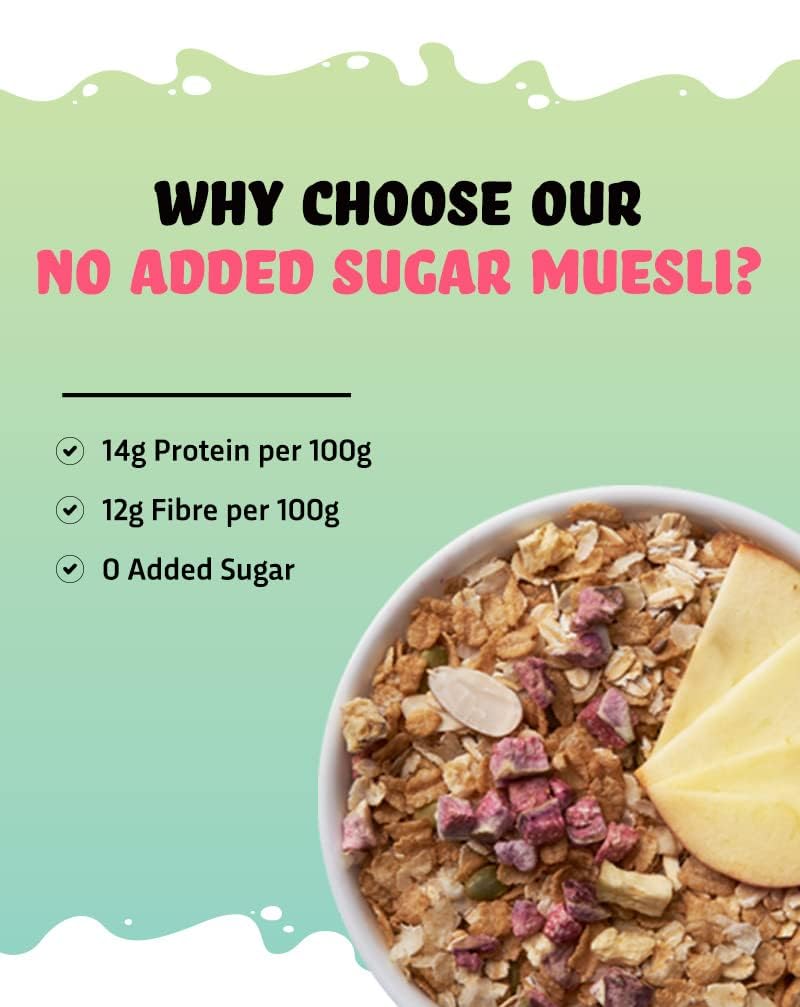 True Elements Muesli No Added Sugar 700g (Buy 1 Get 1 FREE) - 100% Wholegrain Cereal | 14g Clean Protein | Diet Food | Healthy Breakfast