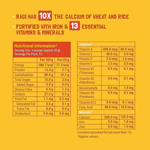 Slurrp Farm Cereal, Ragi, Rice and Mango with Milk, Instant Healthy Food, NO Sugar NO Salt, Made with Natural Grains and Dates Powder, 200 g