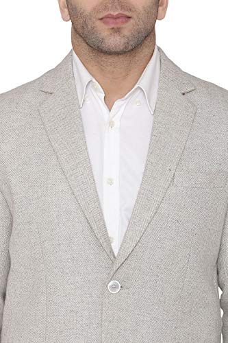 WINTAGE Men's Tweed Casual and Festive Blazer Coat Jacket : Silver