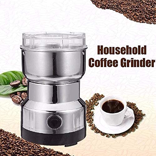 Coffee Grinder Multi-Functional Electric Stainless Steel Herbs Spices Nuts Grain Grinder, Portable Coffee Bean Seasonings Spices Mill Powder Machine Grinder for Home and Office