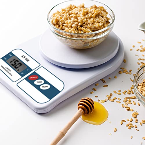 beatXP Kitchen Scale Multipurpose Portable Electronic Digital Weighing Scale | Weight Machine With Back light LCD Display | White |10 kg | 1 Year Warranty |