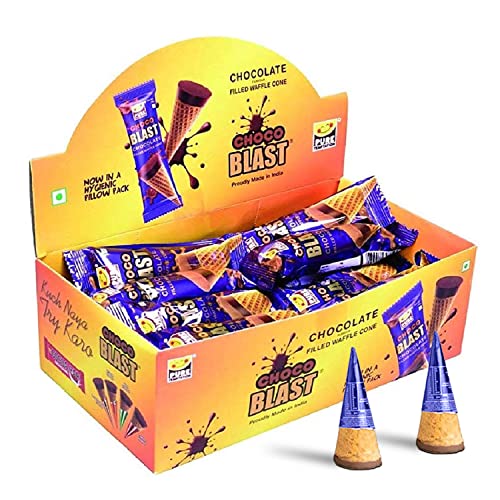 Pure Temptation® Chocoblast Chocolate Flavoured Waffle Cone - Premium Chocolates for Kids Gift Pack - 25 Pcs - Dispenser Pack - Birthday Chocolate Gift Box for Girls and Boys