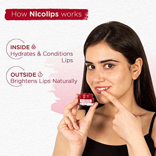 Bella Vita Organic NicoLips Lip Scrub Balm Brightening Dark Lips for Men and Women Dry Lips/Smoker/Chapped Lip & Lipstick Stains Removal Lipcare, 20 g