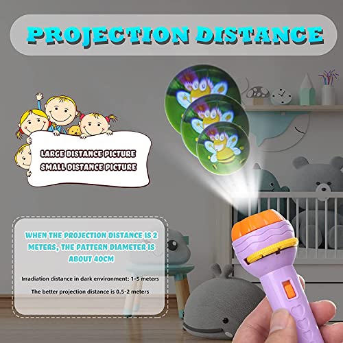 GRAPHENE® 6 Slides 48 Patterns Mini Projector Torch Toy Slide Flashlight Projector Torch for Kids Projection Light Toy Slide Flashlight Lamp Education Learning Night Light (Random Slides)