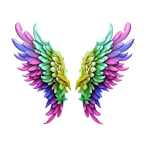 AH Decals Vinyl Multicolor Wings Sticker for Kids Room Home Wall Cafe & Restaurant Office Selfie Background Decoration