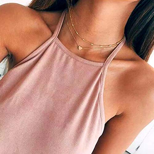 Shining Diva Fashion Stylish Multilayer Chain Pendant Necklace For Women And Girls (12450Np), Gold