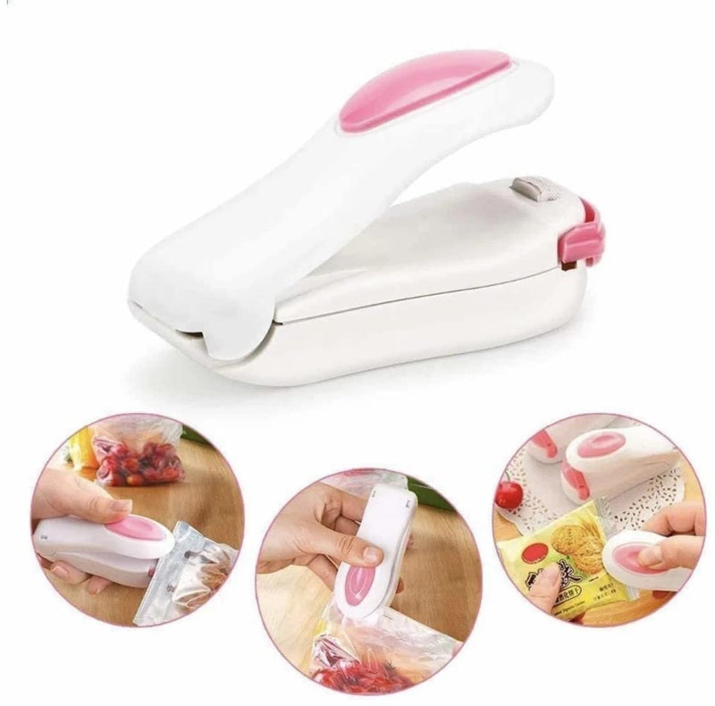 Compact Portable Mini Heat Sealer Machine - Instantly Seal Vacuum Bags, Chip Packets, and Plastic Bags for Quick and Convenient Food Storage.