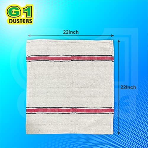 G 1 Cotton Floor Cleaning Duster/Cloth/Mop/Pocha (Off White, Large Size, 22 inch x 22 inch) - Pack of 3