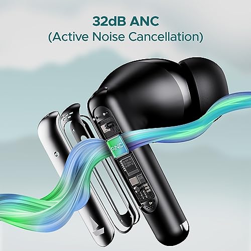 boAt Newly Launched Airdopes 141 ANC TWS Earbuds with 32 dB ANC, 42 HRS Playback, 50ms Low Latency Beast™ Mode, IWP™ Tech,Quad Mics with ENx™,ASAP™ Charge,USB Type-C Port & IPX5(Gunmetal Black)