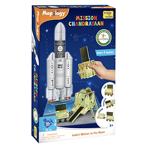 Mapology Chandrayaan | ISRO Rocket Model & Satellite | Astronaut Toy | Educational Toys for Kids 5+Years | 3D Puzzles | Gifts for 5 Year Old Boy & Girl