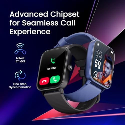 Fastrack New Limitless Glide Advanced UltraVU HD Display|BT Calling|ATS Chipset|100+ Sports Modes & Watchfaces|Calculator|Voice Assistant|in-Built Games|24 * 7 Health Suite|IP68 Smartwatch(Black)