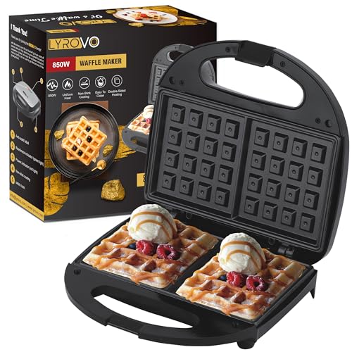 Lyrovo R.237H 850 Watt Waffle Maker, Silver