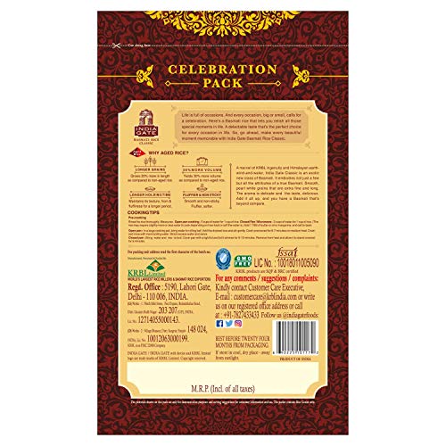 India Gate Basmati Rice Pouch, Classic, 1kg